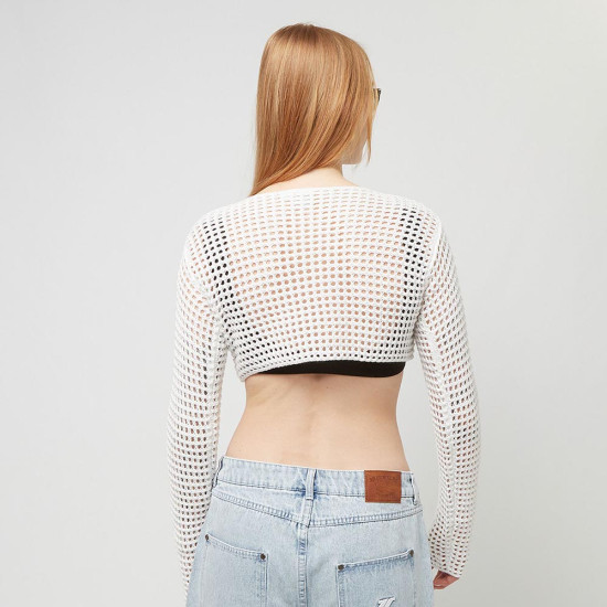 Karl Kani Γυναικεία πλεκτή μπλούζα Retro Crochet Crop LS